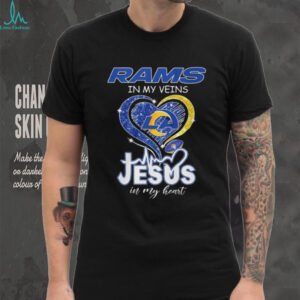 Los Angeles Rams In My Veins Jesus In My Heart T Shirt