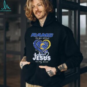 Los Angeles Rams In My Veins Jesus In My Heart T Shirt