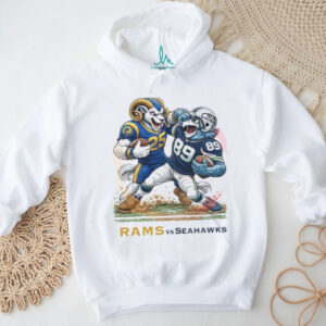 Los Angeles Rams vs Seattle Seahawks Stiff Arm Mascot Battle T Shirt