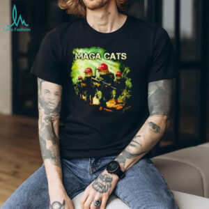 MAGA Cats Patriotic Military Felines Red Hat Graphic Tee
