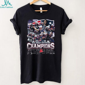 Men’s New England Patriots 2025 AFC East Division Champions Locker Room Trophy Collection T Shirt Men’s New England Patriots 2025 AFC East Division Champions Locker Room Trophy Collection T Shirt