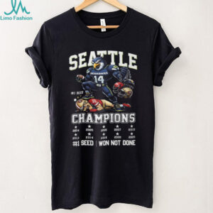 Men's Nike College Navy Seattle Seahawks 2025 NFC West Division Champions Locker Room Trophy Collection T Shirt
