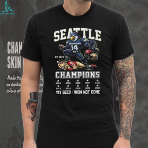 Men's Nike College Navy Seattle Seahawks 2025 NFC West Division Champions Locker Room Trophy Collection T Shirt
