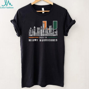 Miami Hurricanes 2025 26 Roster City Skyline Shirt