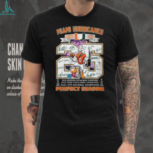 Miami Hurricanes 2025 Perfect Season CFP National Champions T Shirt