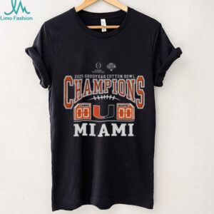 Miami Hurricanes Score 2025 Men’s Cotton Bowl Champions Game shirt