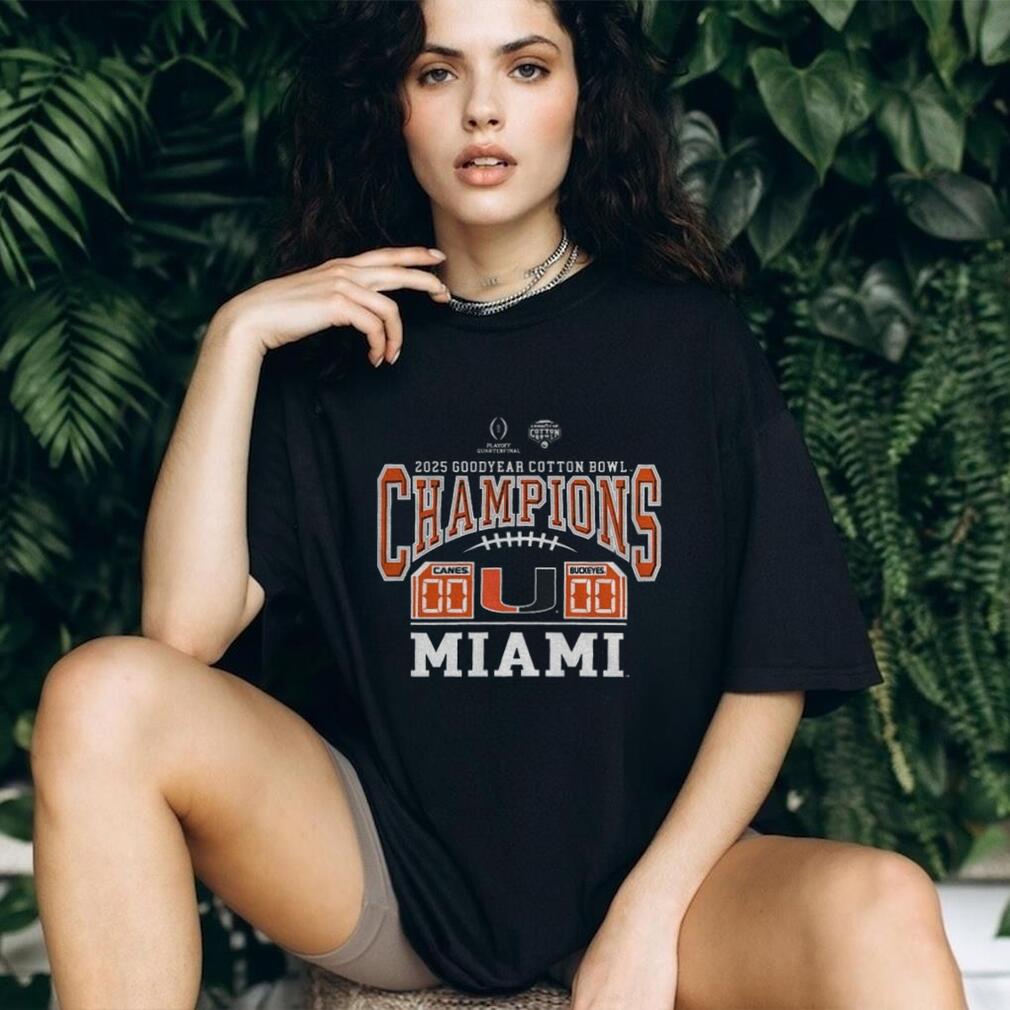 Miami Hurricanes Score 2025 Men’s Cotton Bowl Champions Game shirt Miami Hurricanes Score 2025 Men’s Cotton Bowl Champions Game shirt