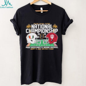 Miami Hurricanes Vs Indiana Hoosiers College Football Playoff 2026 National Championship Final Showdown Helmet Shirt