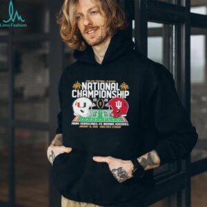 Miami Hurricanes Vs Indiana Hoosiers College Football Playoff 2026 National Championship Final Showdown Helmet Shirt