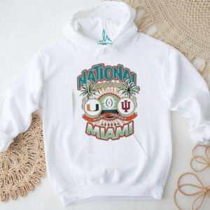 Miami Hurricanes Vs Indiana Hoosiers College Football Playoff 2026 National Championship Game Matchup Logo Shirt Miami Hurricanes Vs Indiana Hoosiers College Football Playoff 2026 National Championship Game Matchup Logo Shirt