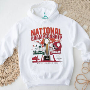 Miami Hurricanes Vs Indiana Hoosiers College Football Playoff 2026 National Championship Vintage Helmet T Shirt Miami Hurricanes Vs Indiana Hoosiers College Football Playoff 2026 National Championship Vintage Helmet T Shirt