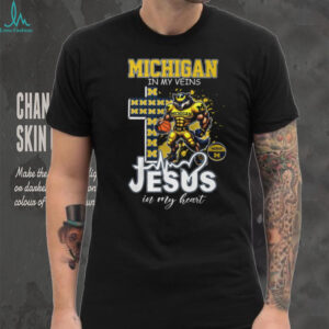 Michigan In My Veins Jesus In My Heart Wolverine Basketball T Shirt