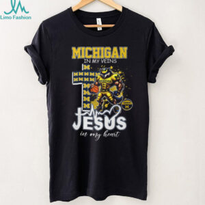 Michigan In My Veins Jesus In My Heart Wolverine Basketball T Shirt