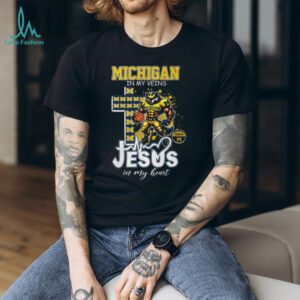 Michigan In My Veins Jesus In My Heart Wolverine Basketball T Shirt