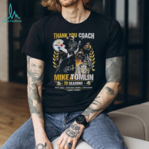 Mike Tomlin Pittsburgh Steelers NFL Thank you coach 19 seasons signature shirt