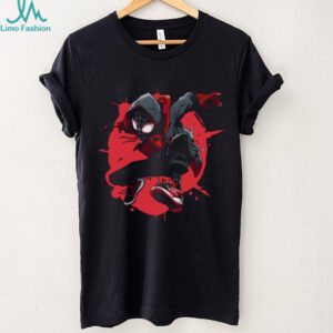 Miles Morales Spider Man Graffiti Style Red & Black Action T Shirt