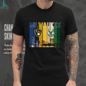 Milwaukee Sports Teams Skyline Mashup T Shirt