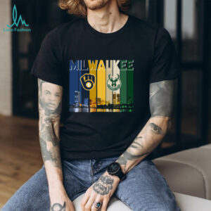 Milwaukee Sports Teams Skyline Mashup T Shirt
