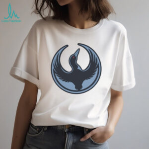Minimalist Bird Wings Circle Logo Graphic White T Shirt