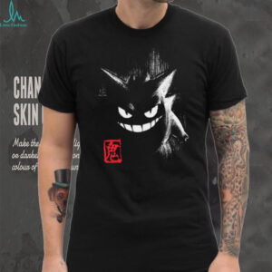 Minimalist Gengar Shadow Ink Wash Japanese Style Shirt