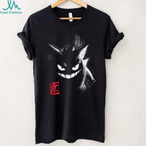 Minimalist Gengar Shadow Ink Wash Japanese Style Shirt