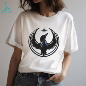 Minimalist Loon Bird Celestial Star Circle Graphic Art T Shirt
