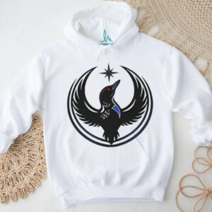 Minimalist Loon Bird Celestial Star Circle Graphic Art T Shirt