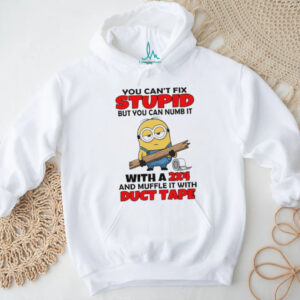 Minion you can’t fix stupid but you can numb it with a 2×4 & muffle it with duct tape shirt