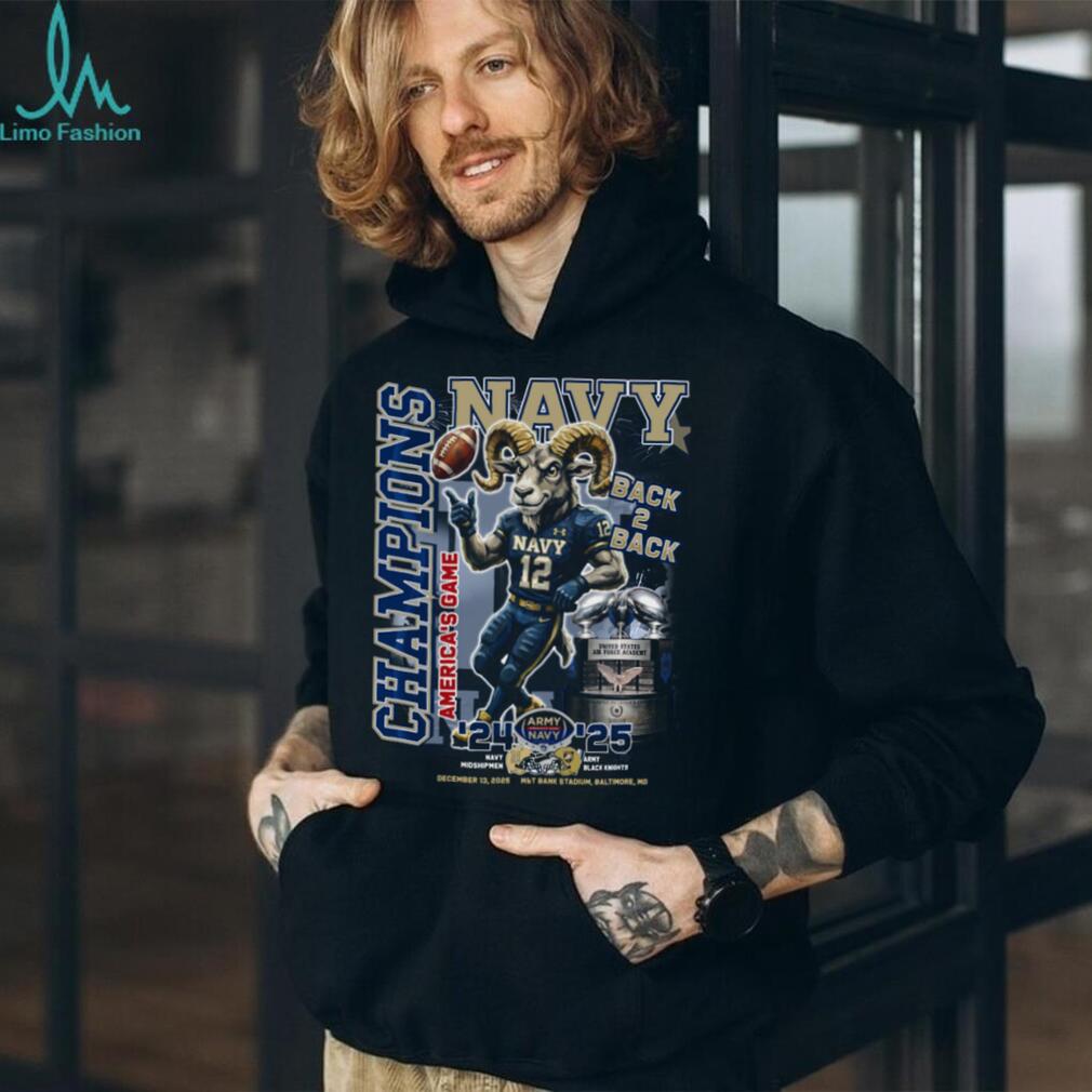 Navy Midshipmen Back 2 Back Champions 2024 2025 T Shirt Navy Midshipmen Back 2 Back Champions 2024 2025 T Shirt