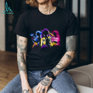 Neon Cyberpunk K Pop Style Silhouette Trio Graphic T Shirt