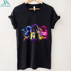 Neon Cyberpunk K Pop Style Silhouette Trio Graphic T Shirt