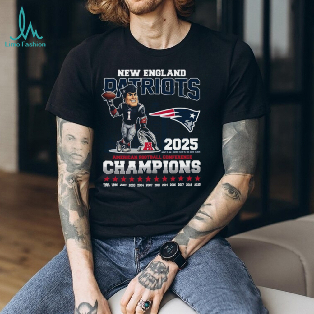 New England Patriots 2025 AFC Champions History Commemorative Shirt New England Patriots 2025 AFC Champions History Commemorative Shirt