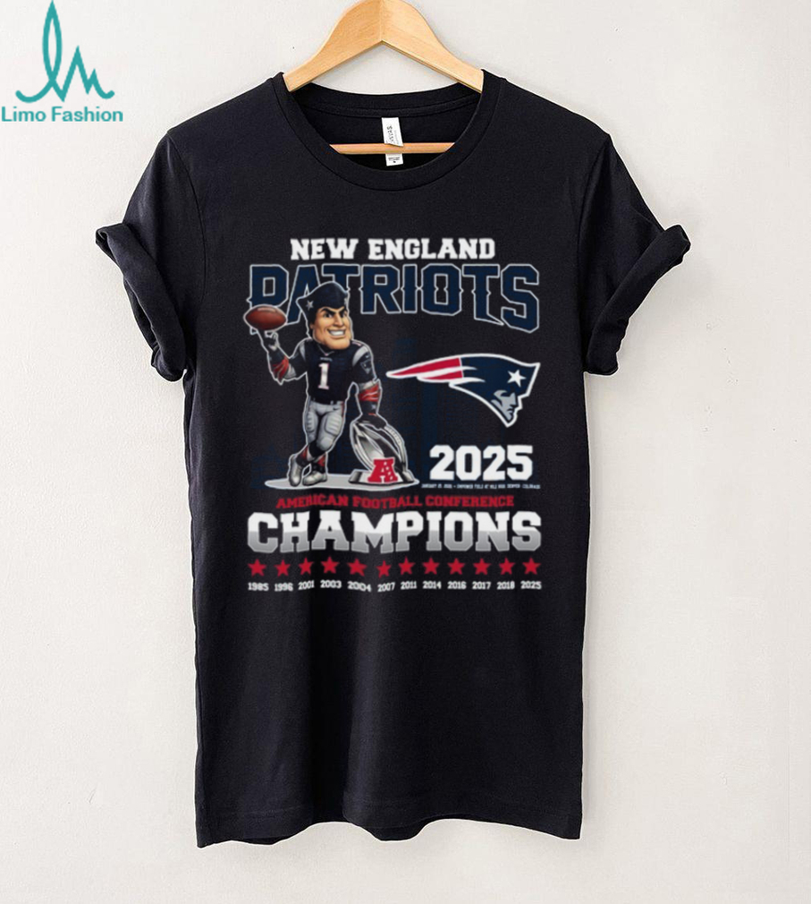 New England Patriots 2025 AFC Champions History Commemorative Shirt New England Patriots 2025 AFC Champions History Commemorative Shirt