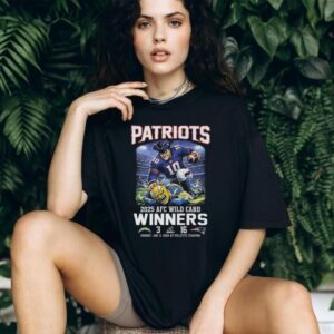 New England Patriots 2025 AFC Wild Card Winners Score 16 3 Los Angeles Chargers Mascot Jan 11 2026 Unisex T shirt