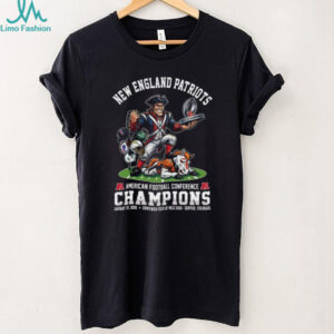 New England Patriots AFC Champions 2026 T Shirt Victory Over Broncos Tee