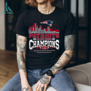 New England Patriots AFC East Division Champions 2025 Skyline Roster T Shirt