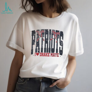 New England Patriots I Heart Drake Maye Coquette Bow T Shirt