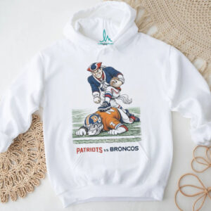 New England Patriots vs Denver Broncos Mascot Rivalry Football T Shirt