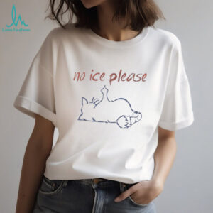 No Ice Please Funny Cat Middle Finger Illustration Tee