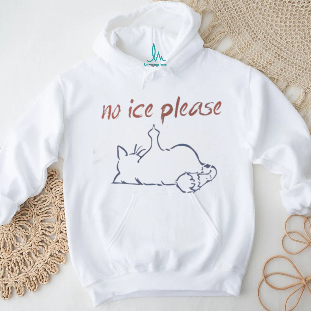 No Ice Please Funny Cat Middle Finger Illustration Tee No Ice Please Funny Cat Middle Finger Illustration Tee