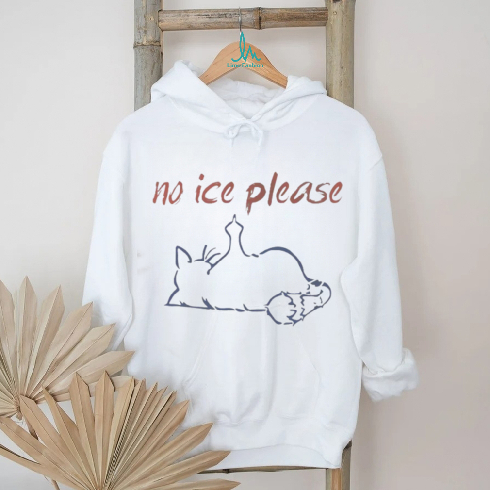 No Ice Please Funny Cat Middle Finger Illustration Tee No Ice Please Funny Cat Middle Finger Illustration Tee