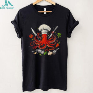 Octopus Chef Cooking Gourmet Seafood Illustration T Shirt