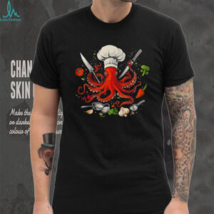 Octopus Chef Cooking Gourmet Seafood Illustration T Shirt