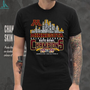 Official Minnesota Golden Gophers Skyline Names 2025 Rate Bowl Champions Shirt