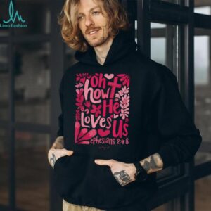 Oh How He Loves Us Boho Valentine Flower Jesus Christian Classic T Shirt