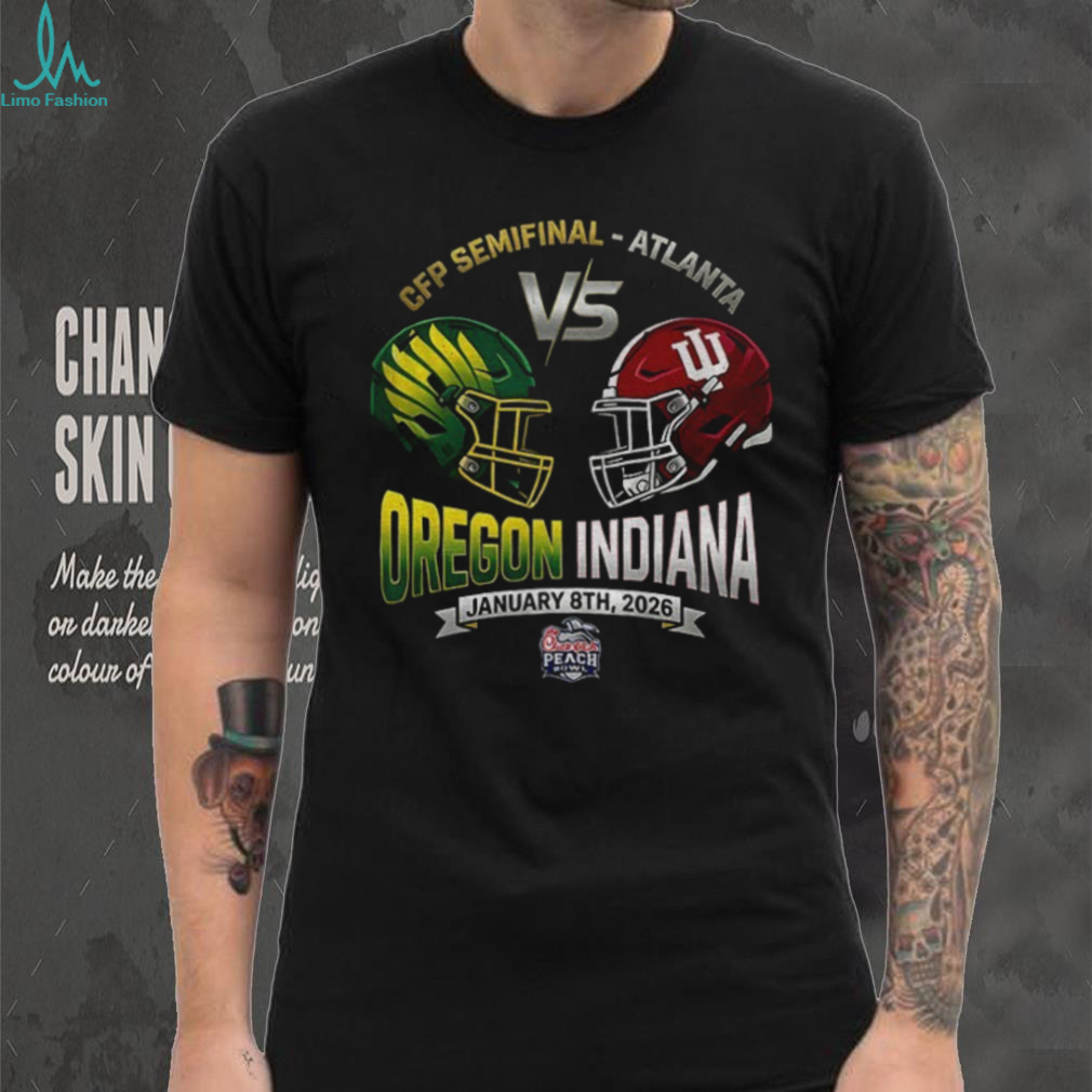 Oregon Ducks vs Indiana Hoosiers Football helmet CFP Semifinal Atlanta Peach Bowl January 2026 shirt Oregon Ducks vs Indiana Hoosiers Football helmet CFP Semifinal Atlanta Peach Bowl January 2026 shirt