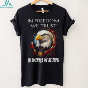 Patriotic American Eagle “In Freedom We Trust” Black T Shirt