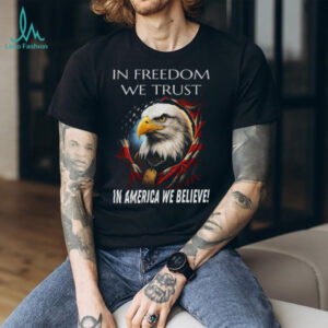 Patriotic American Eagle “In Freedom We Trust” Black T Shirt