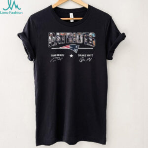 Patriots Legends Tom Brady and Drake Maye Signature T Shirt
