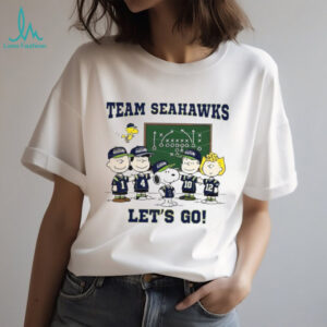 Peanuts Gang Team Seahawks “Let’s Go!” Football Playbook T Shirt Peanuts Gang Team Seahawks “Let’s Go!” Football Playbook T Shirt